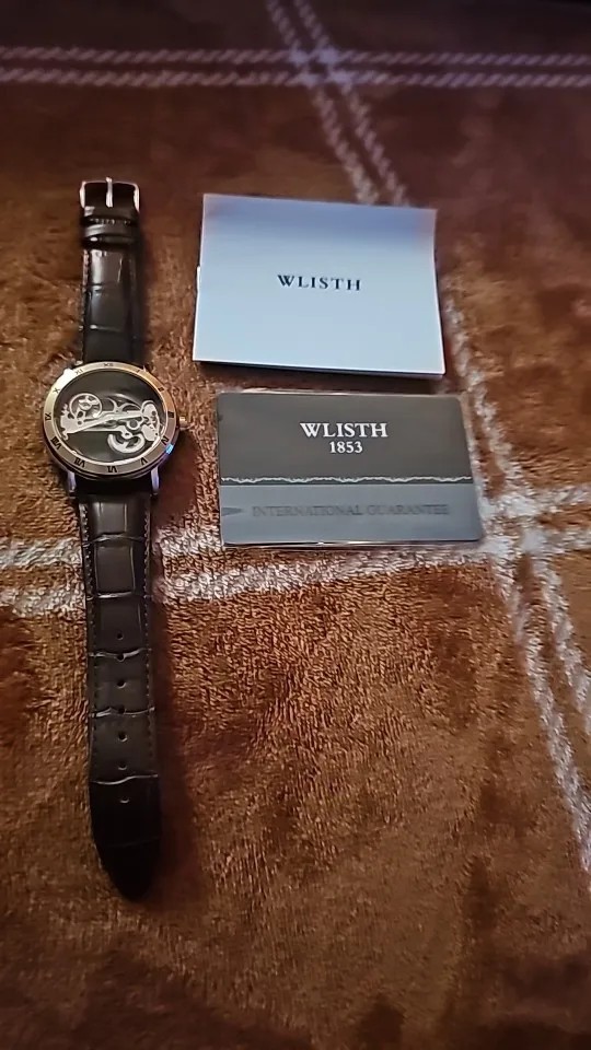 Men’s Automatic Watch Skeleton Mechanical Leather Strap Waterproof Wristwatch