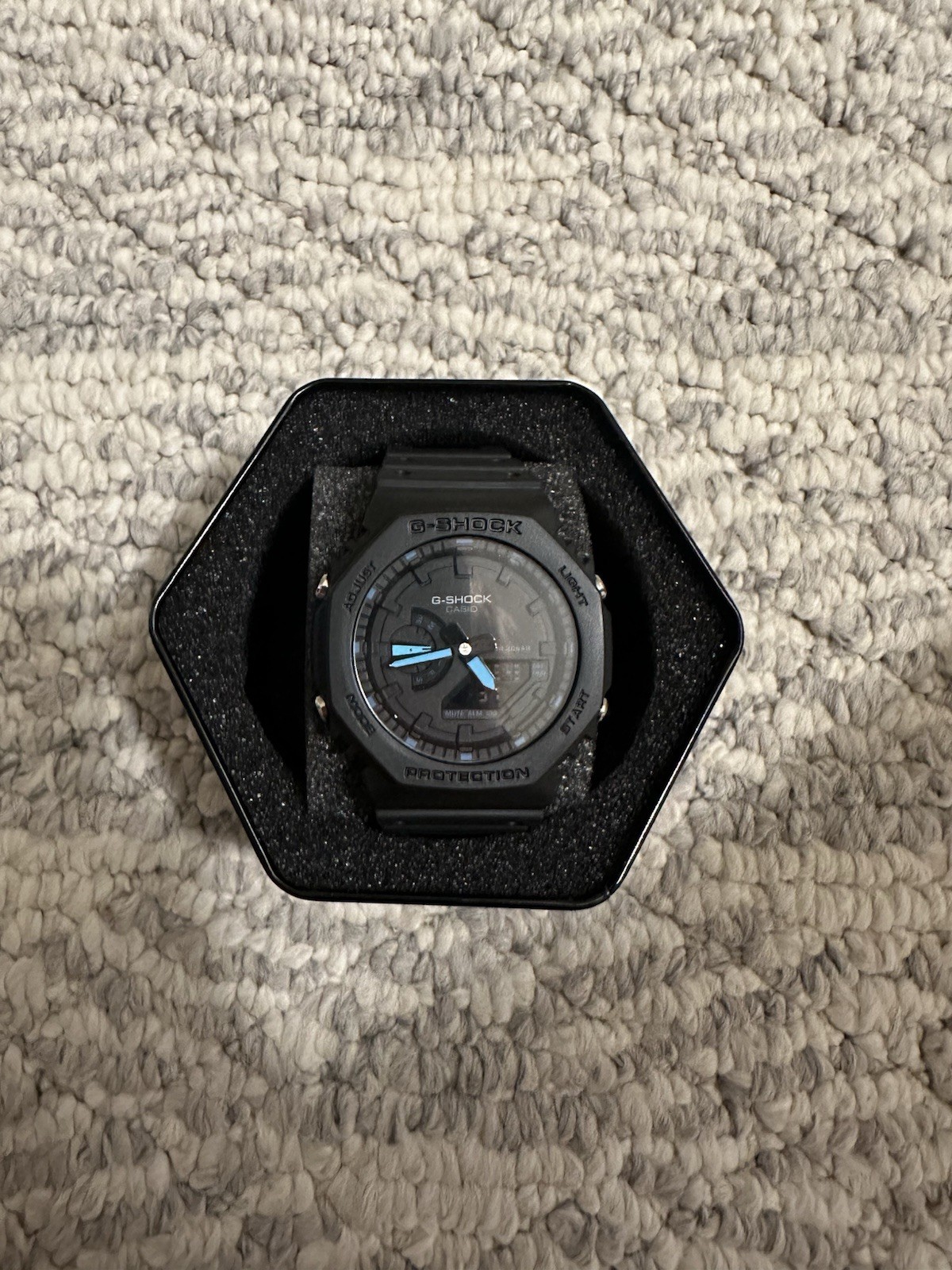 Casio G-Shock GA-2100-1A2 Mens Black Blue Analog Digital Watch