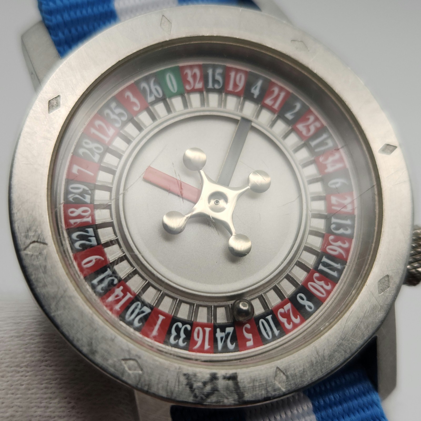 Akteo Roulette Men’s Silver Tone Quartz Watch Made in France