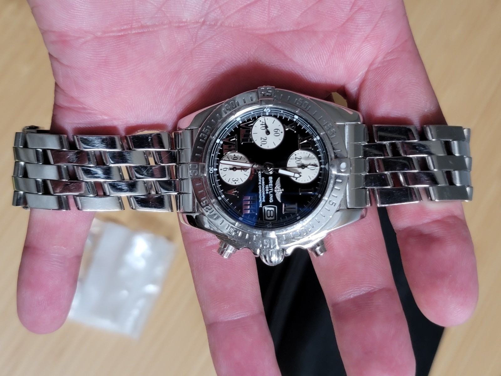 BREITLING Chrono cockpit A13358 Date Black Dial Automatic Men’s + Travel Case