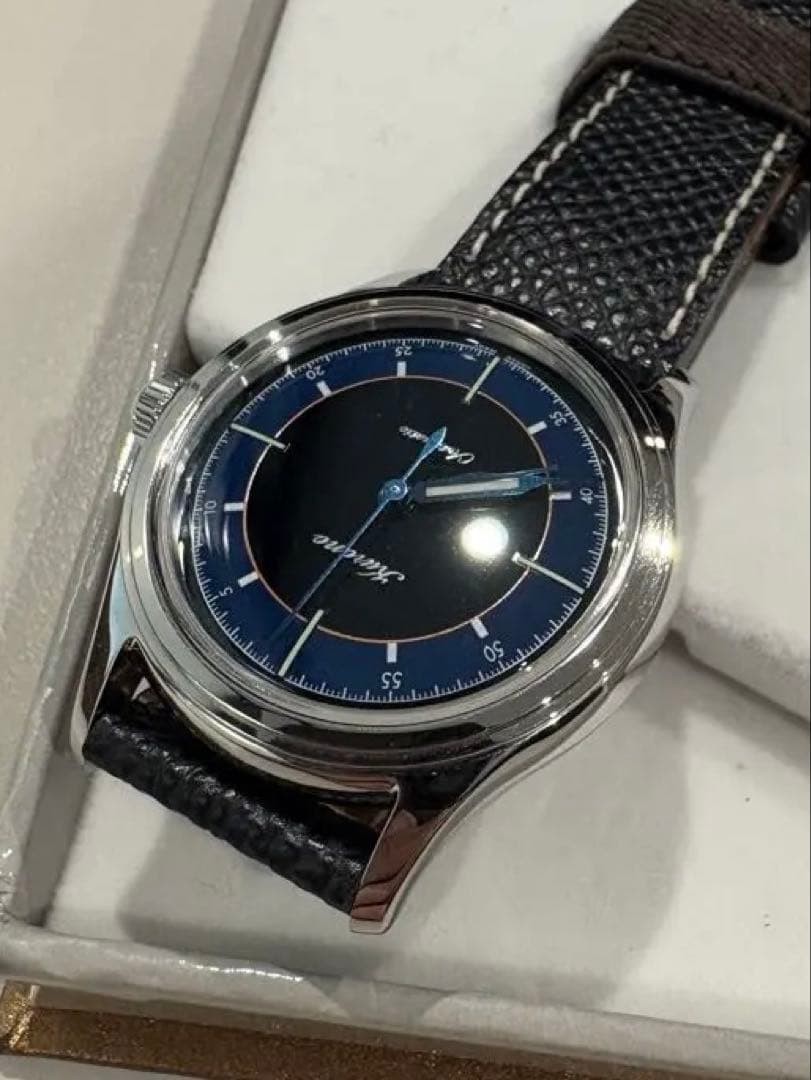 KURONO TOKYO Midnight Automatic 34mm Blue Black Dial Mens Watch C034G Limited
