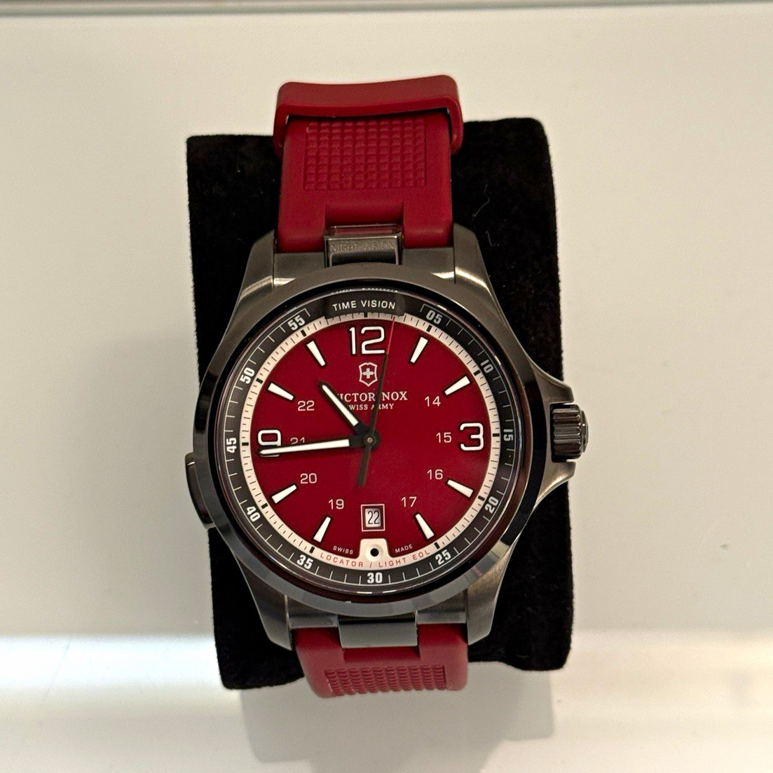 Victorinox Swiss Army Night Vision Quartz 42mm Black/Red Date 50m Watch