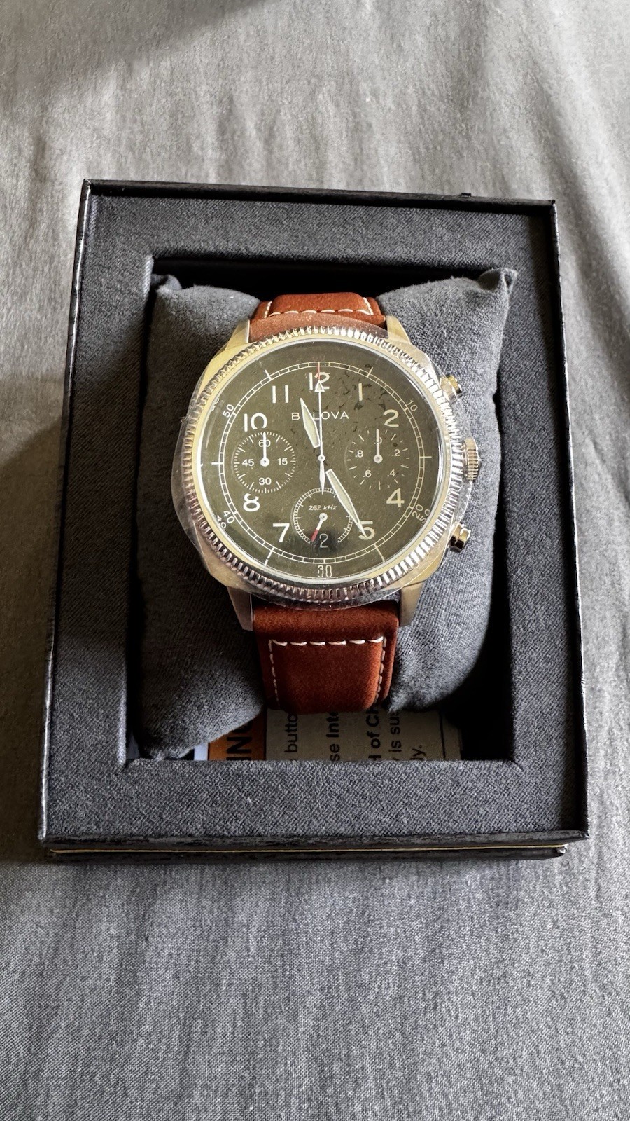 Bulova Military VWI Special Edition 96B482 Green Dial Chronograph Watch w/ Box