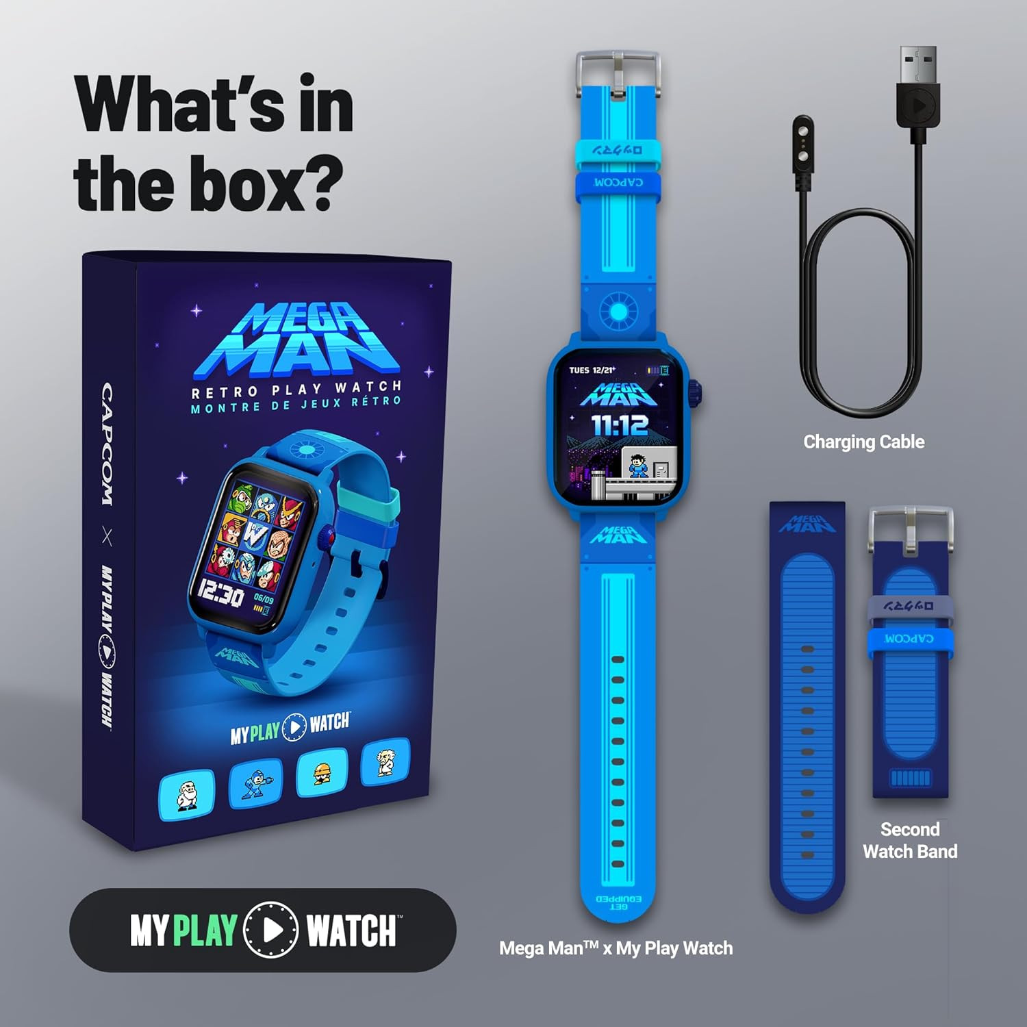 Mega Man Digital Gaming Watch with Preorder Bonus Band Bundle – Built from Mega