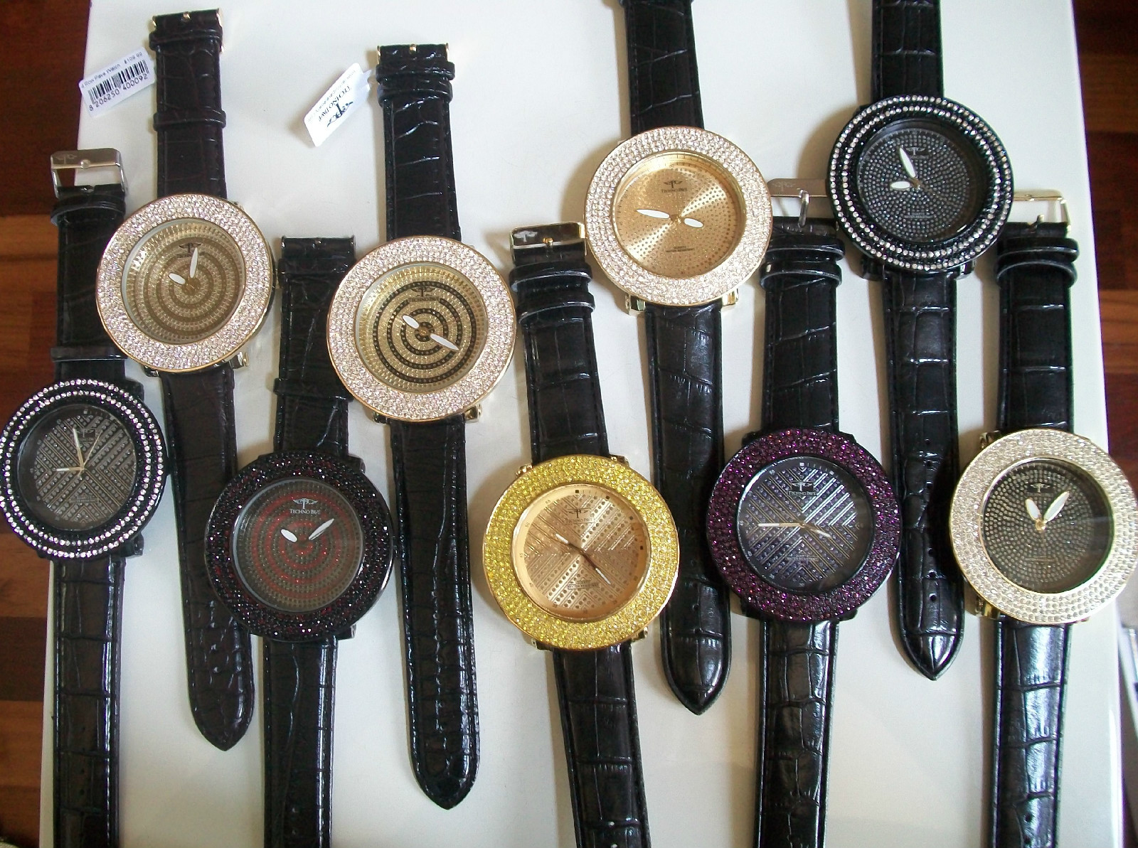 Men’s 4 Row Plain/Map Dial TECHNO PAVE Fashion Hip Hop Watch