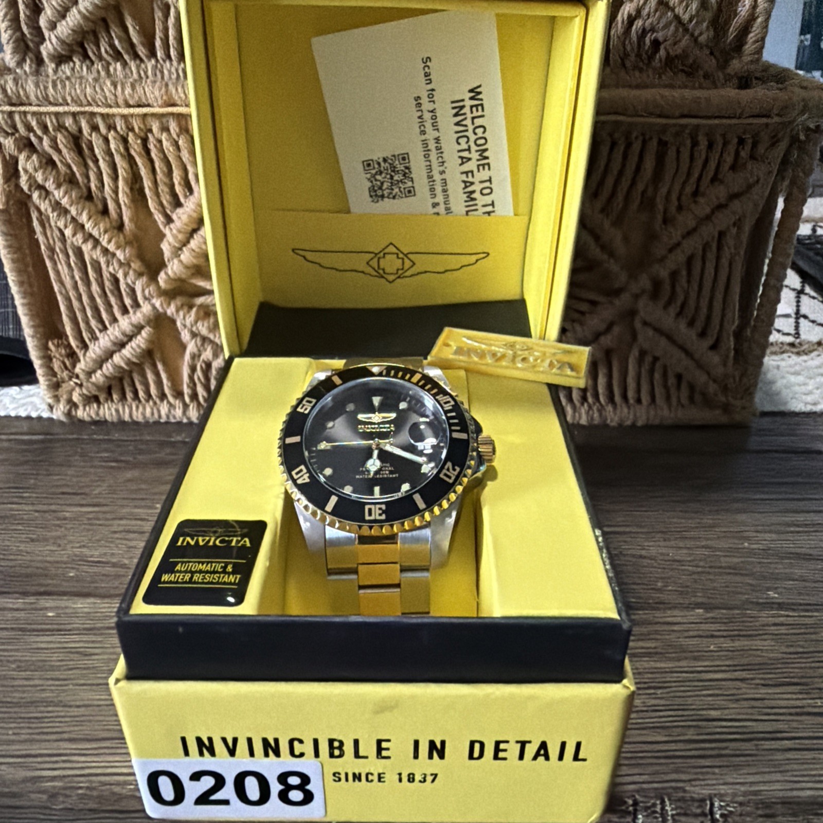 Invicta Men’s Pro Diver Automatic 44mm Stainless Steel Watch, Black Dial, 36973