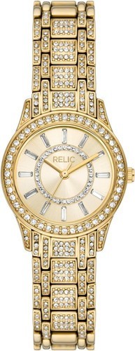Relic by Fossil Women’s Freya Gold-Tone Pavé Glitz Bracelet ZR34651