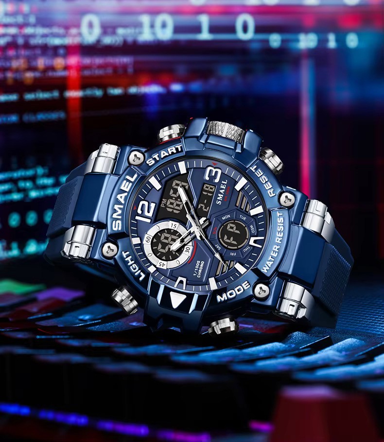 Oversized Chronograph Waterproof Digital Sport Shock Resistant WRIST WATCH 55mm