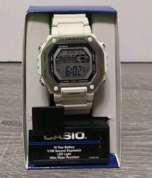 Casio Men’s Illuminator Watch, Light Gray, Resin Strap, MWD-110H-8AVKC, New!