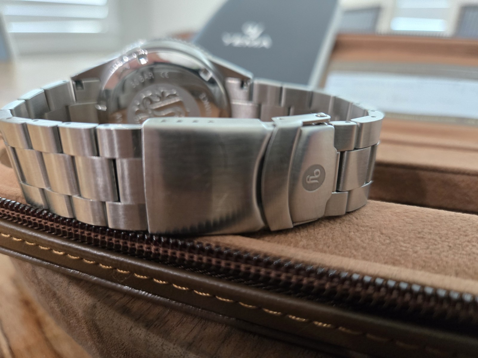 Rare YEMA Superman Automatic Dato Maxi Dial 40 mm Black Dial S/S Braclet.