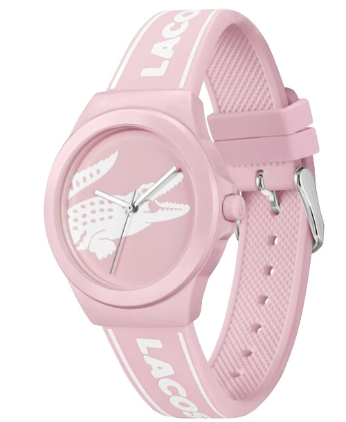 LACOSTE NEOCROC 2001218 PINK DIAL PINK & WHITE SILICONE STRAP 38MM WOMEN WATCH