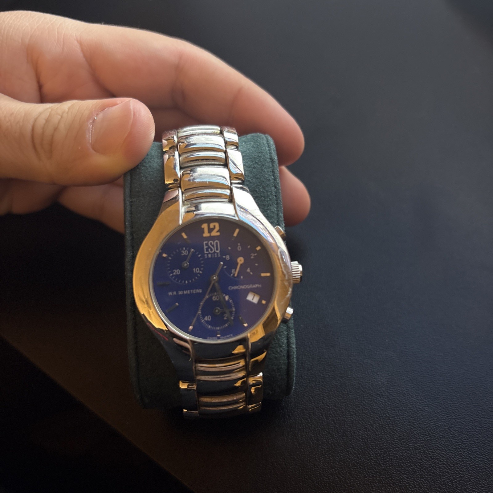 ESQ Swiss Chronograph Swiss quartz, 30M WR. Clean and dressy