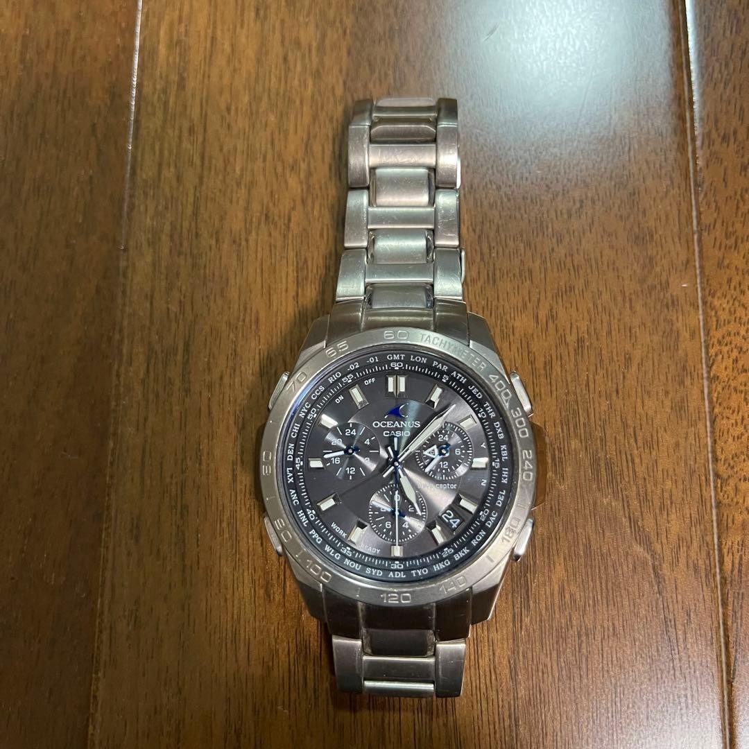 CASIO OCEANUS OCW-600 Chronograph Solar Radio Titanium 19cm Wrist Japan