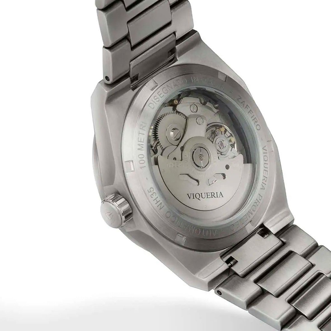 Viqueria Prometheus Agate Automatic Red Steel Date Stone Men’s Watch