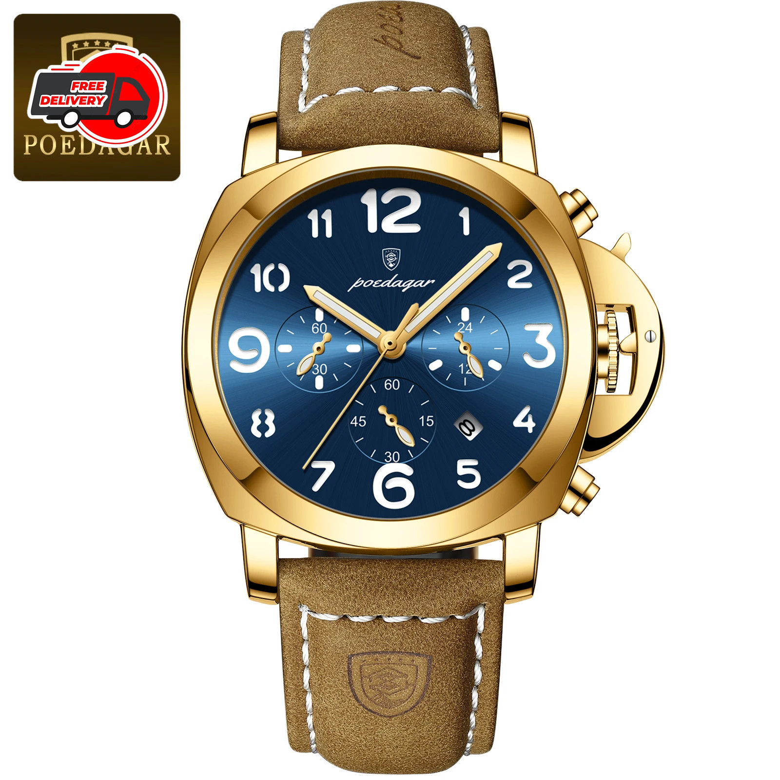 Tourbillon Leather Watch Men’s Automatic Mechanical Waterproof Wristwatches