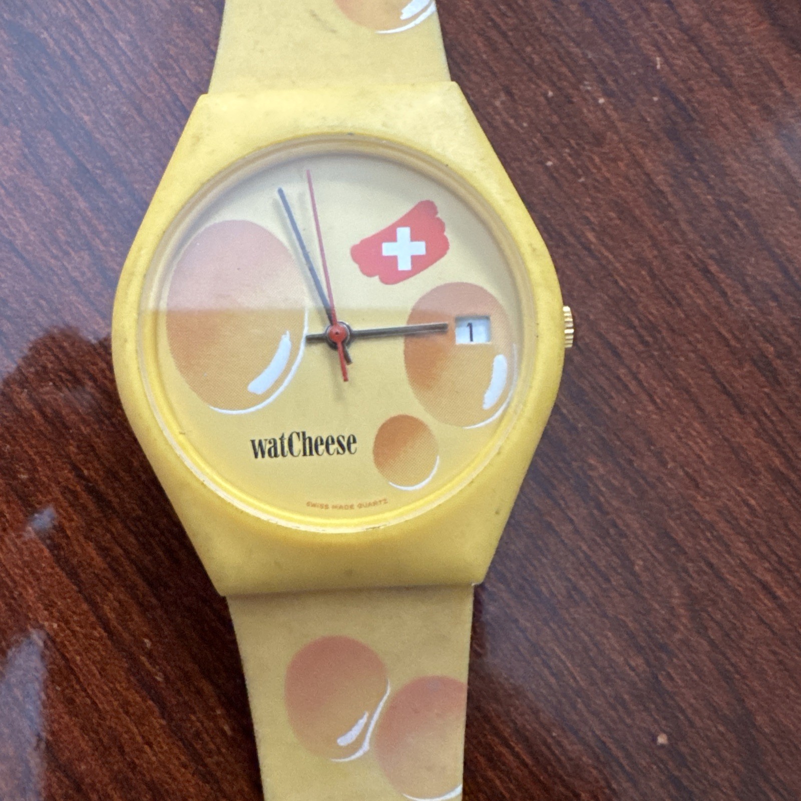 Swatch Style Swiss 105.85 Swiss Cheese Watch Needs Battery