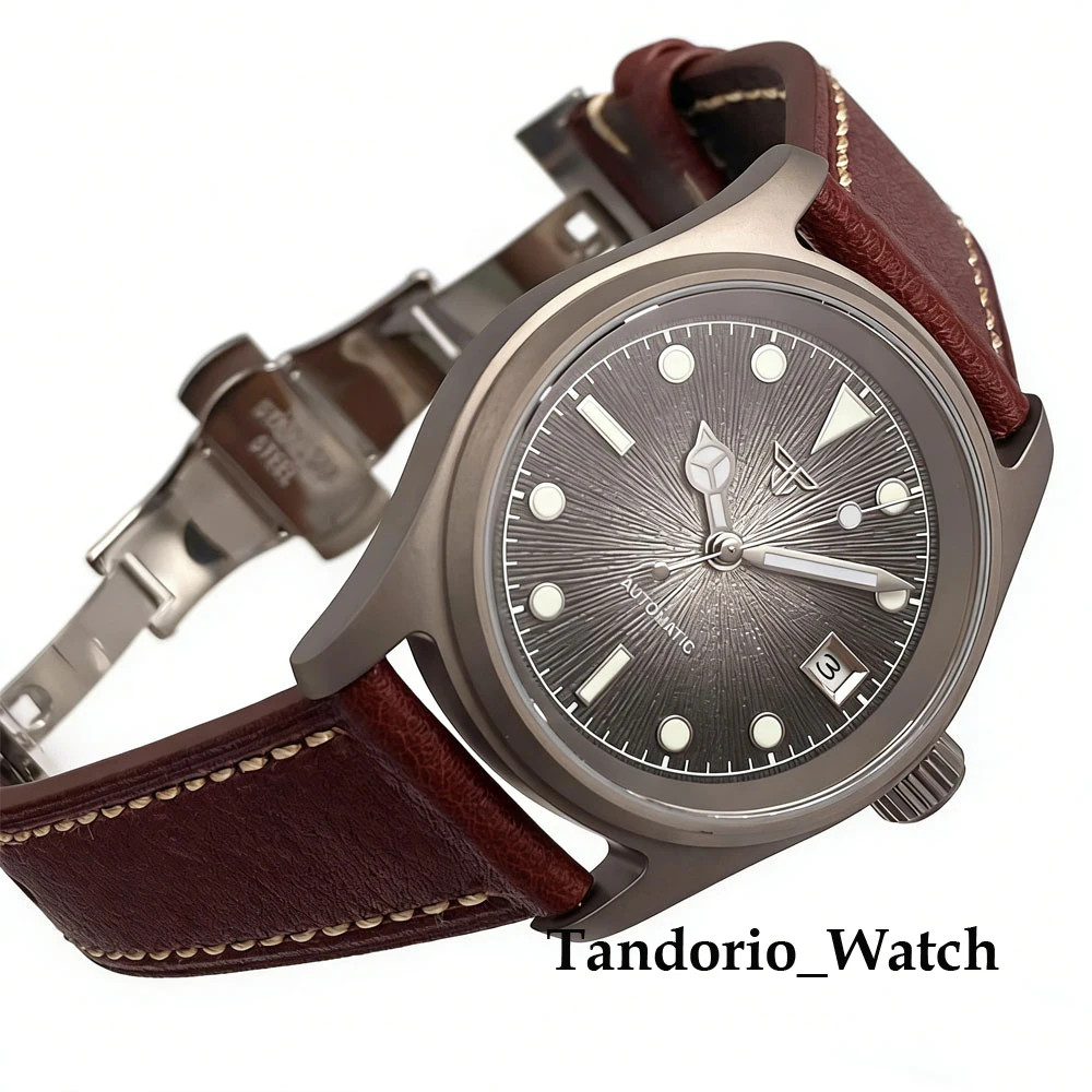Tandorio 36mm 20ATM Titanium Automatic Pilot Diver Men’s Watch Sapphire Glass