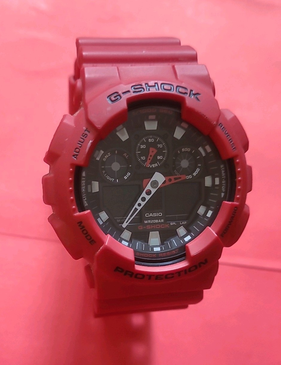 Casio G-Shock 5081 Red GA-100B Digital and Analog Watch