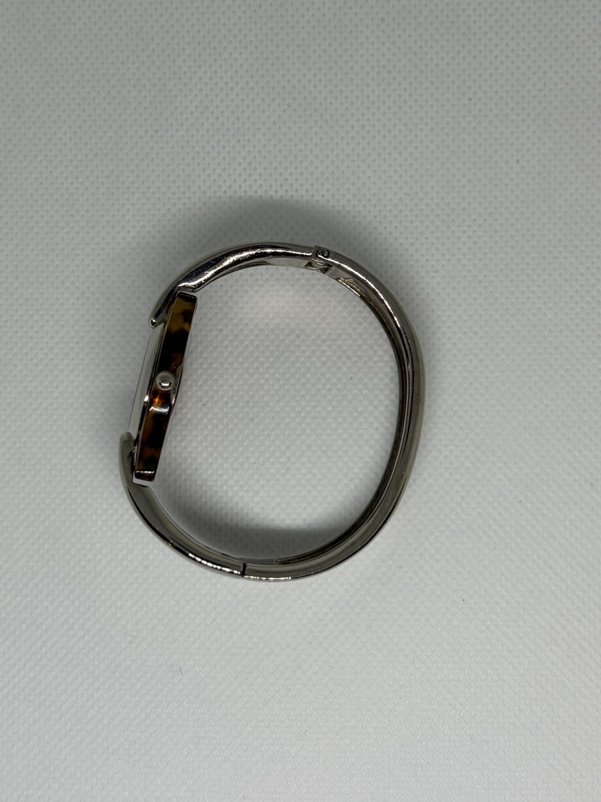 Becora Quartz Hinged Bangle Watch Silver Tone & Tortoiseshell Women’s Bracelet