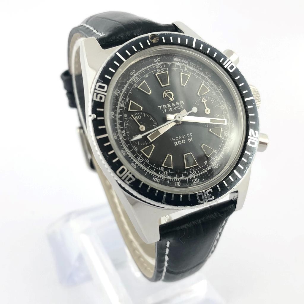 NO TARIFFS TRESSA CHRONOGRAPH REF 347 LARGE MANUAL WIND CAL L248 TURNING BEZEL