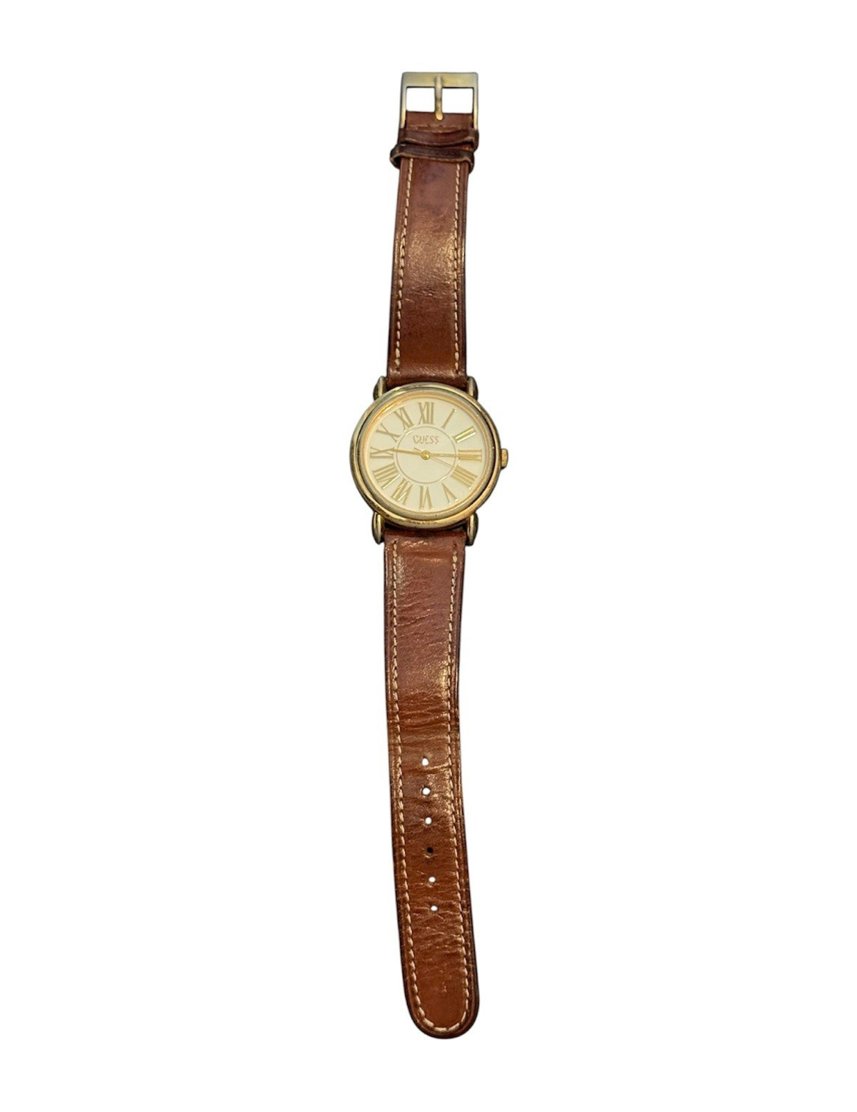 GUESS 1991 vintage brown leather watch