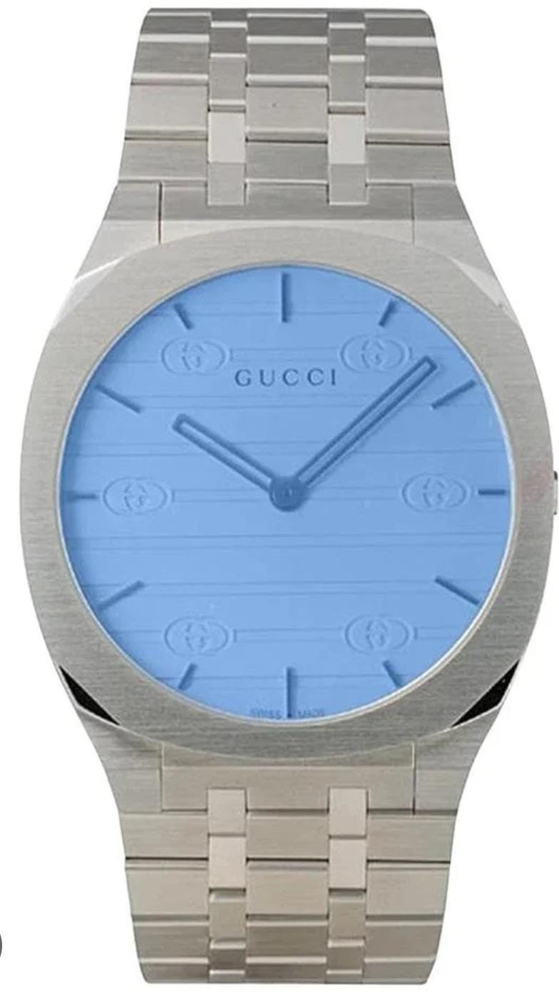 Gucci Blue Swiss Steel Watch – H25 YA163409 38mm Men’s
