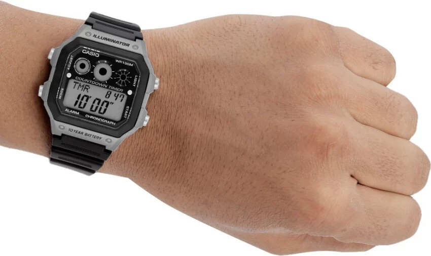 Casio AE1300WH-8AV, Illuminator Watch, Chronograph, Alarm, 10 Year Battery