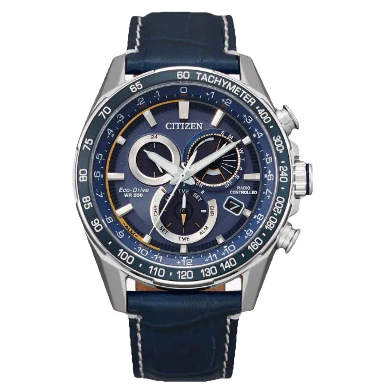 Citizen CB5918-02L Men’s PCAT Atomic Time Perpetual Calendar Leather Band Watch