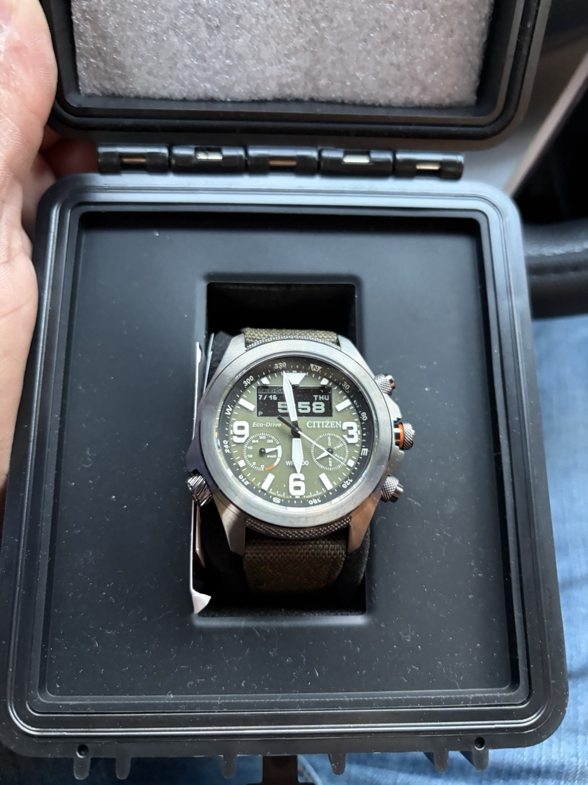 Citizen Men’s Promaster Land Analog-Digital Green Dial Watch – JV1005-02W NEW
