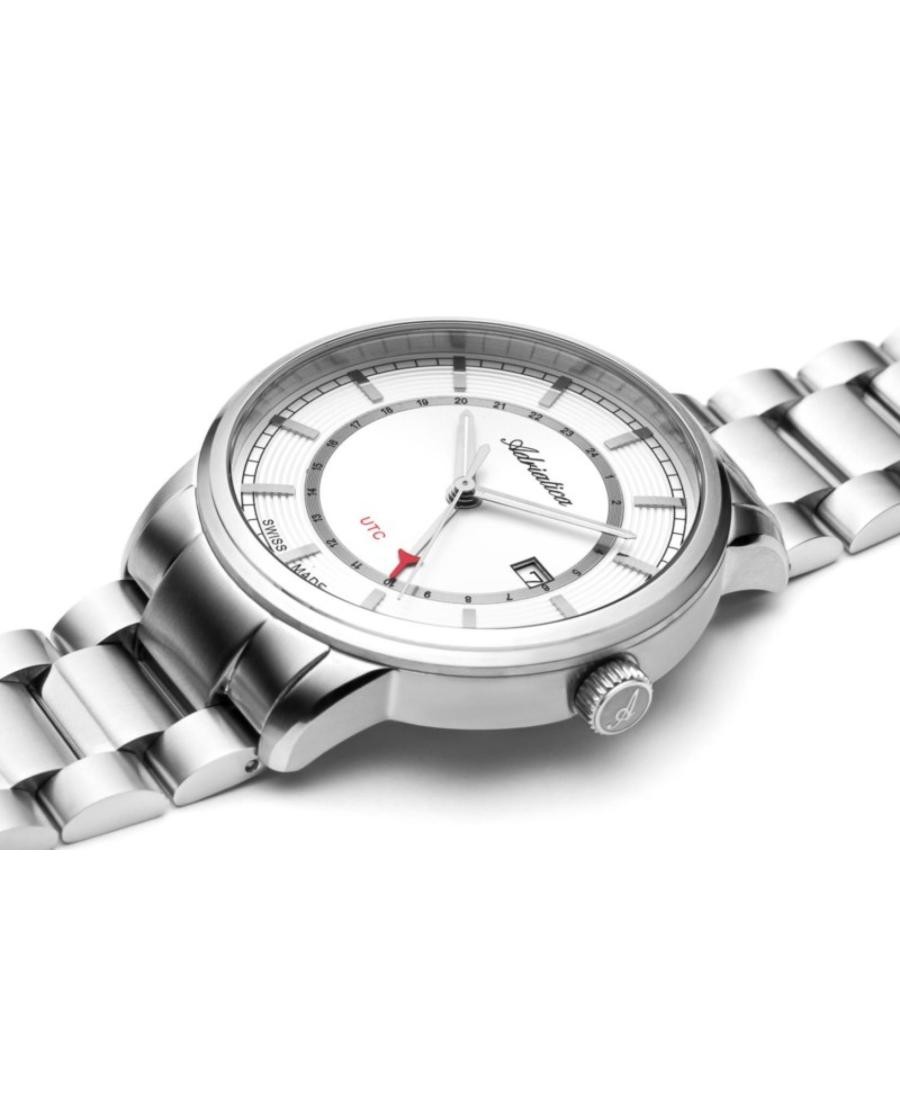 ADRIATICA Men Quartz Casual Watch Classic Dress Silver Dial Waterproof Swiss