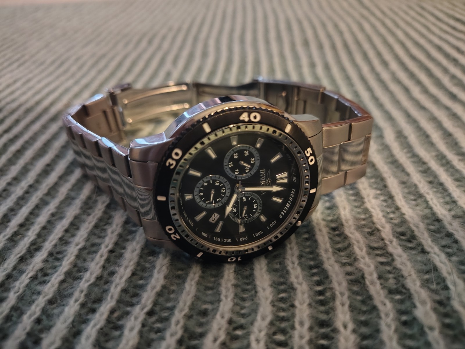 Invicta Men’s 1203 Collection Specialty watch 45mm stainless steel &black dial