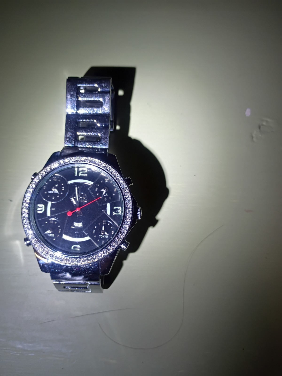 Men’s Jacob & Co Five Time Zone Watch With Diamond Bezel & Stainless Steel Band