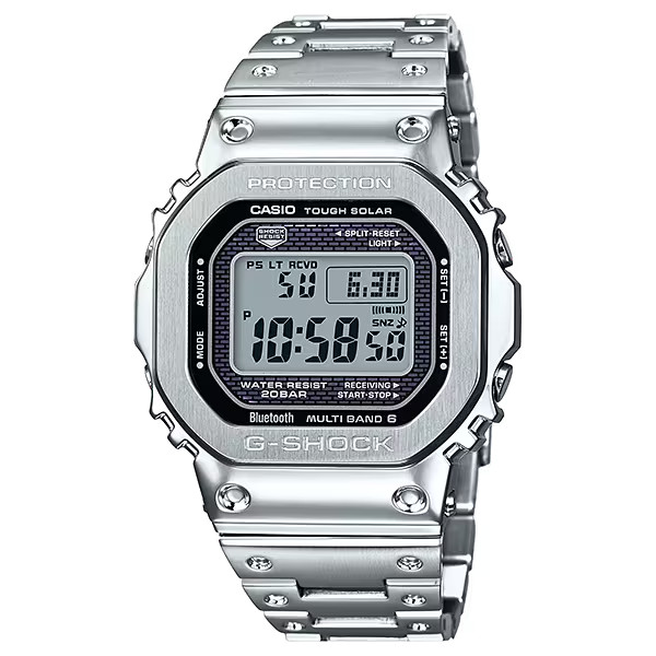 NEW CASIO G-SHOCK GMW-B5000D-1JF Silver Stainless Steel Bluetooth Men’s Watch