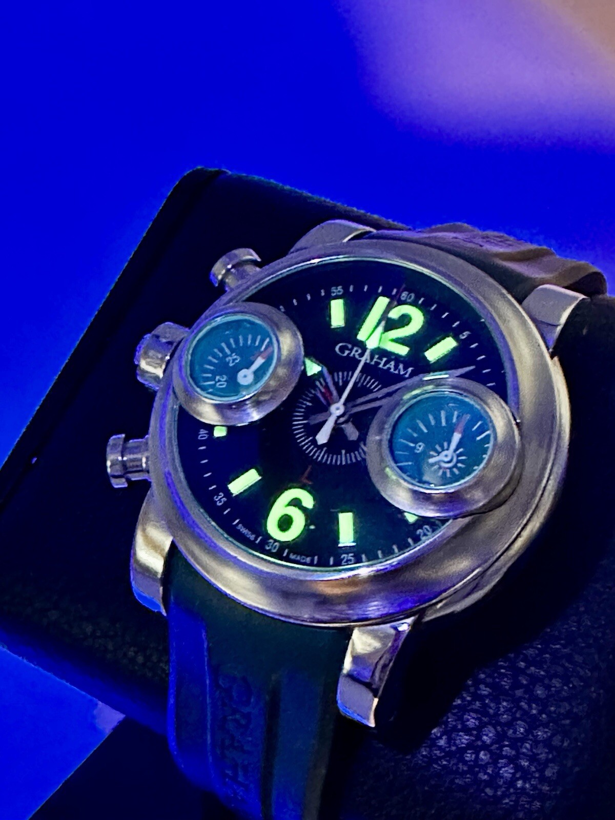 GRAHAM SWORDFISH SILVER KNIGHT LEFT VERSION SWISS AUTOMATIC CHRONOGRAPH 46MM
