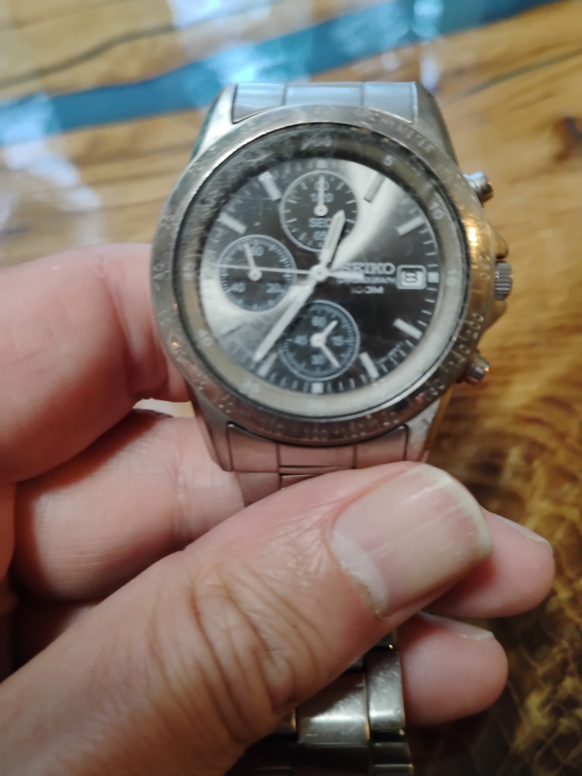 Seiko Men’s Chronograph 7T92-0DW0 Quartz Stainless Steel Watch
