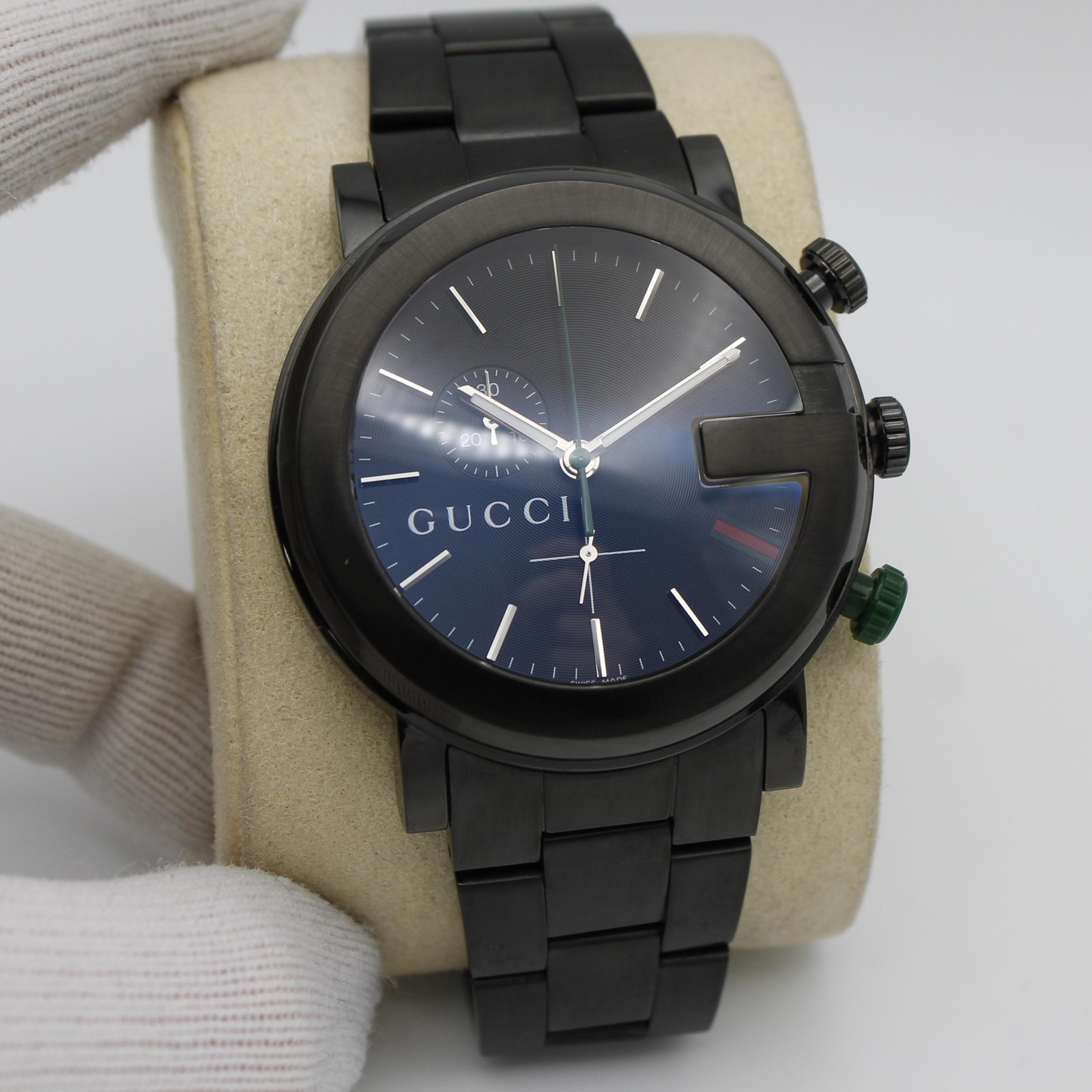 Gucci G-Chrono Black Dial PVD Stainless Steel Quartz Mens Watch YA101331