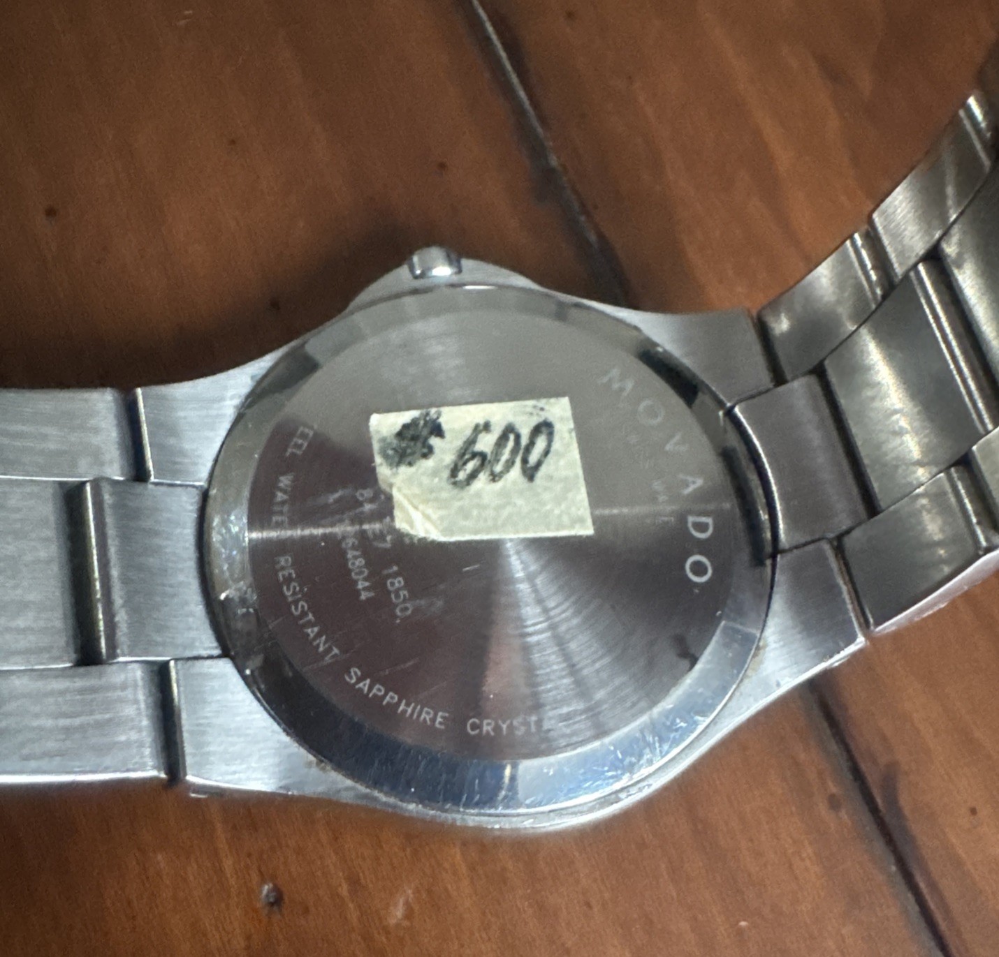 MOVADO 84 E7 1850 Sapphire Crystal Museum Silver Dial Watch 38mm Stainless Steel