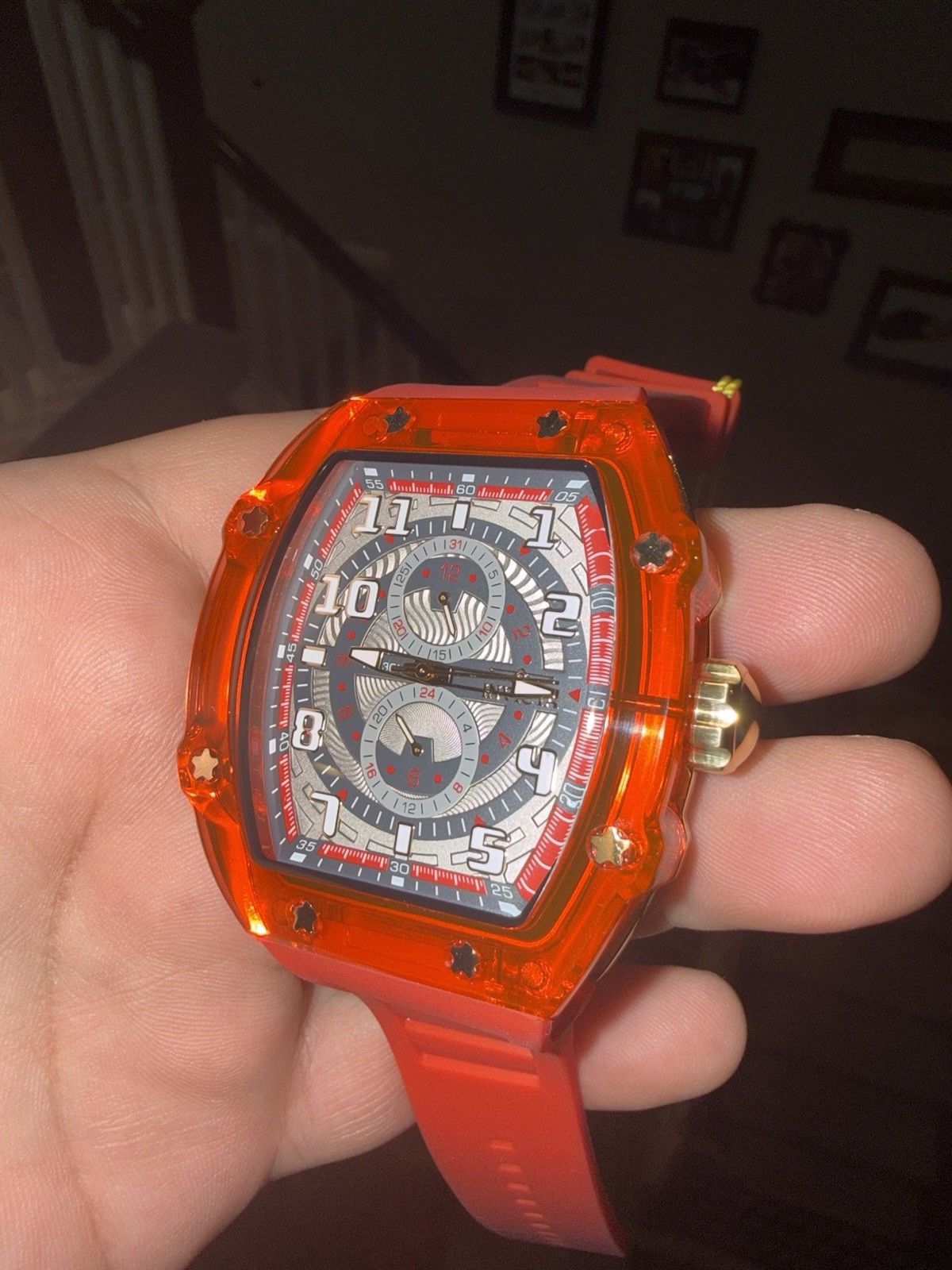 🔥🔥 NEW!!! Invicta Racing CYCLONE Men’s PODIUM WATCH – 48.5mm, Red Gold 48713
