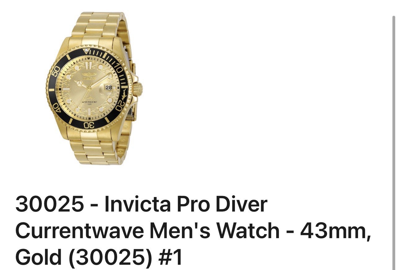 Invicta Pro Diver Currentwave Men’s Quartz 43mm Diver 100m Black Bezel Date