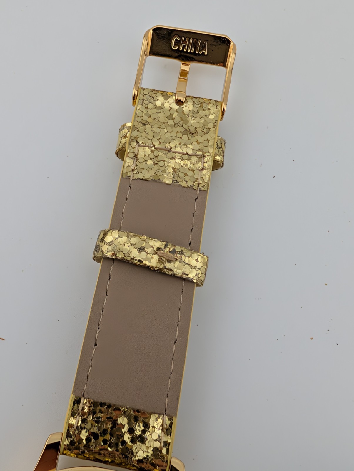 2016 Avon Glitter Sparkle Strap Watch Gold Women w/ Box- New Battery