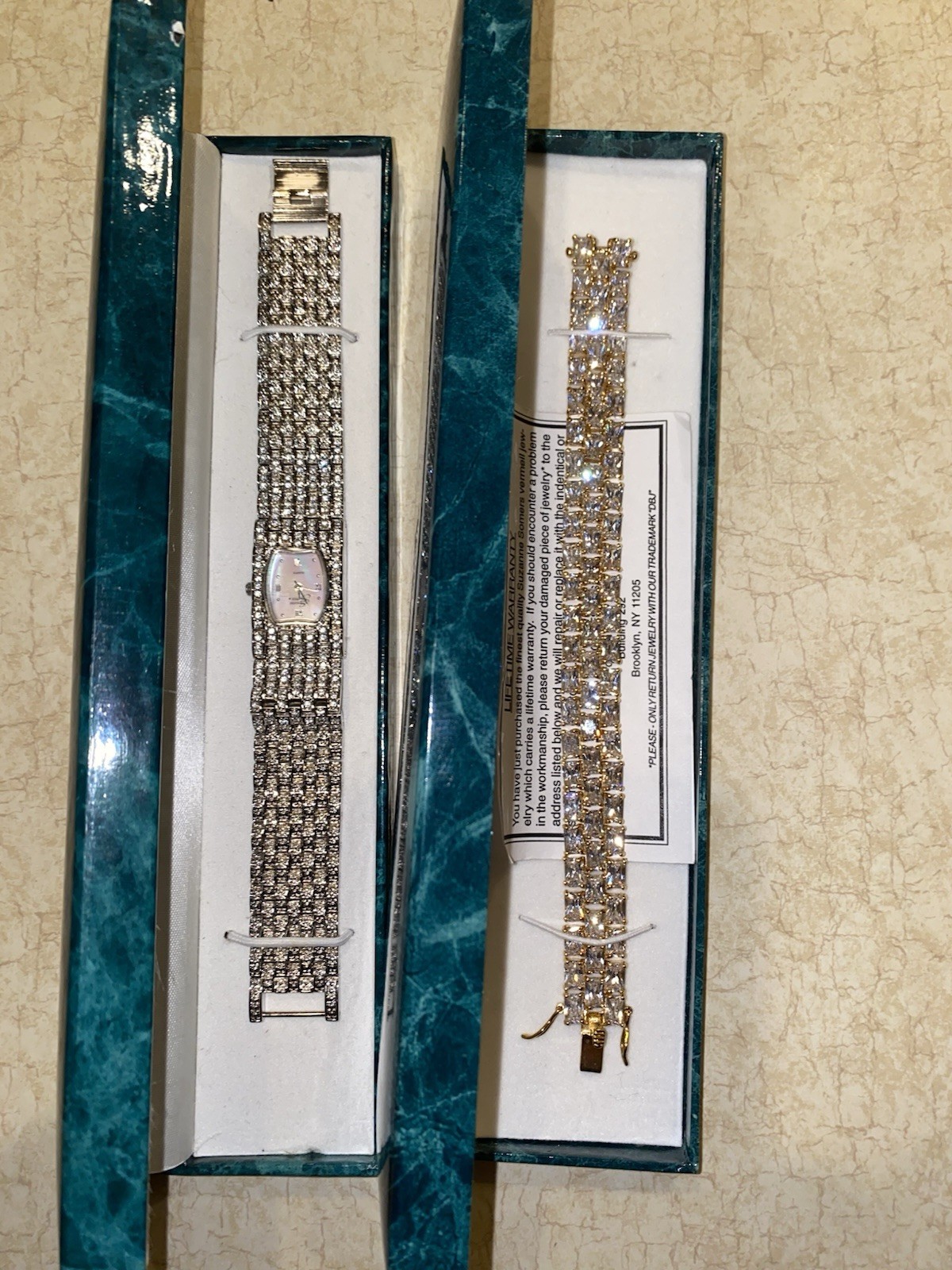 Suzanne Somers Lot – Silvertone Watch & Tennis Bracelet – Brand New