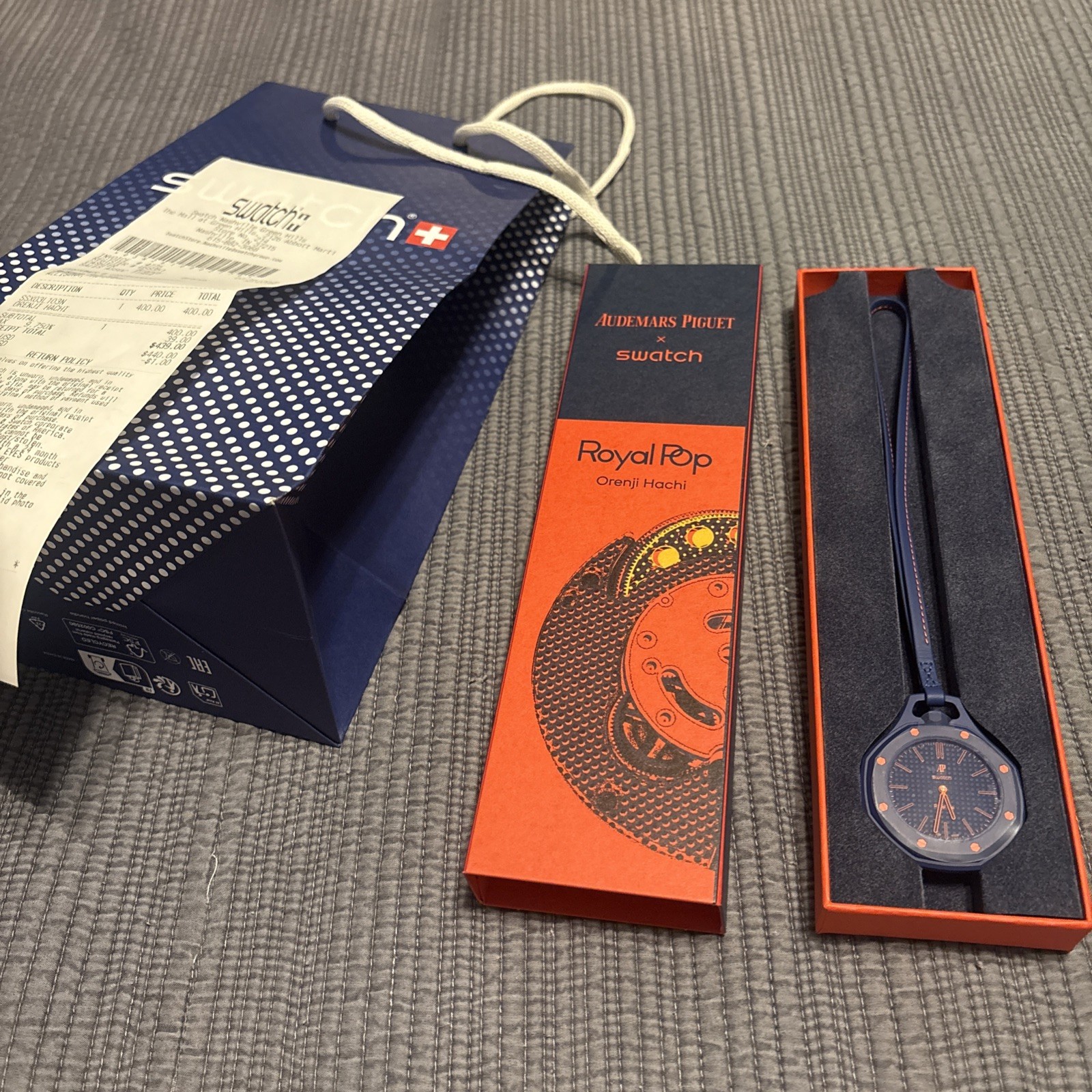 Swatch x AP Royal Pop Orenji Hachi Watch Brand New Authentic