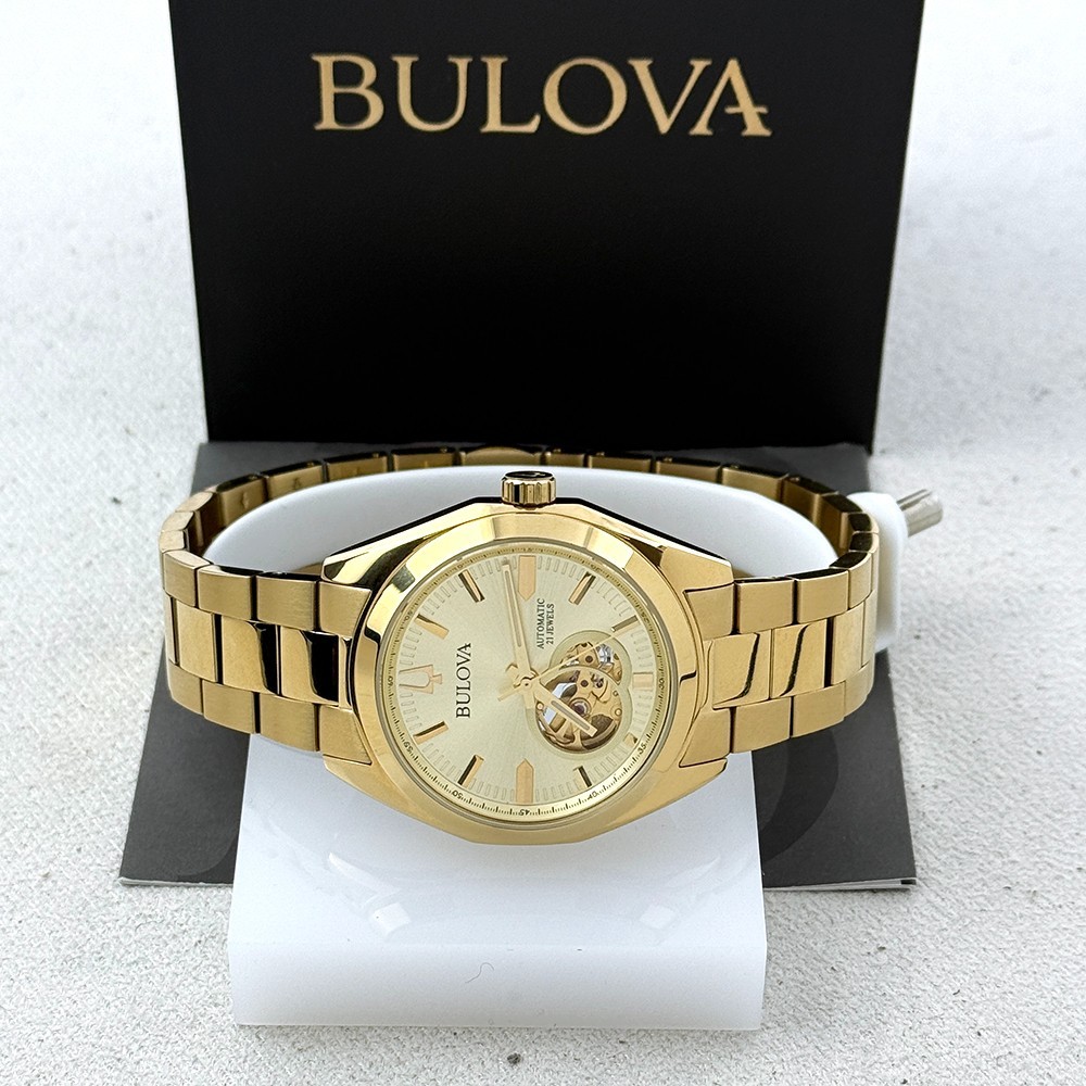 Bulova Men’s Surveyor Champagne Dial Stainless Steel Automatic Watch 97A182