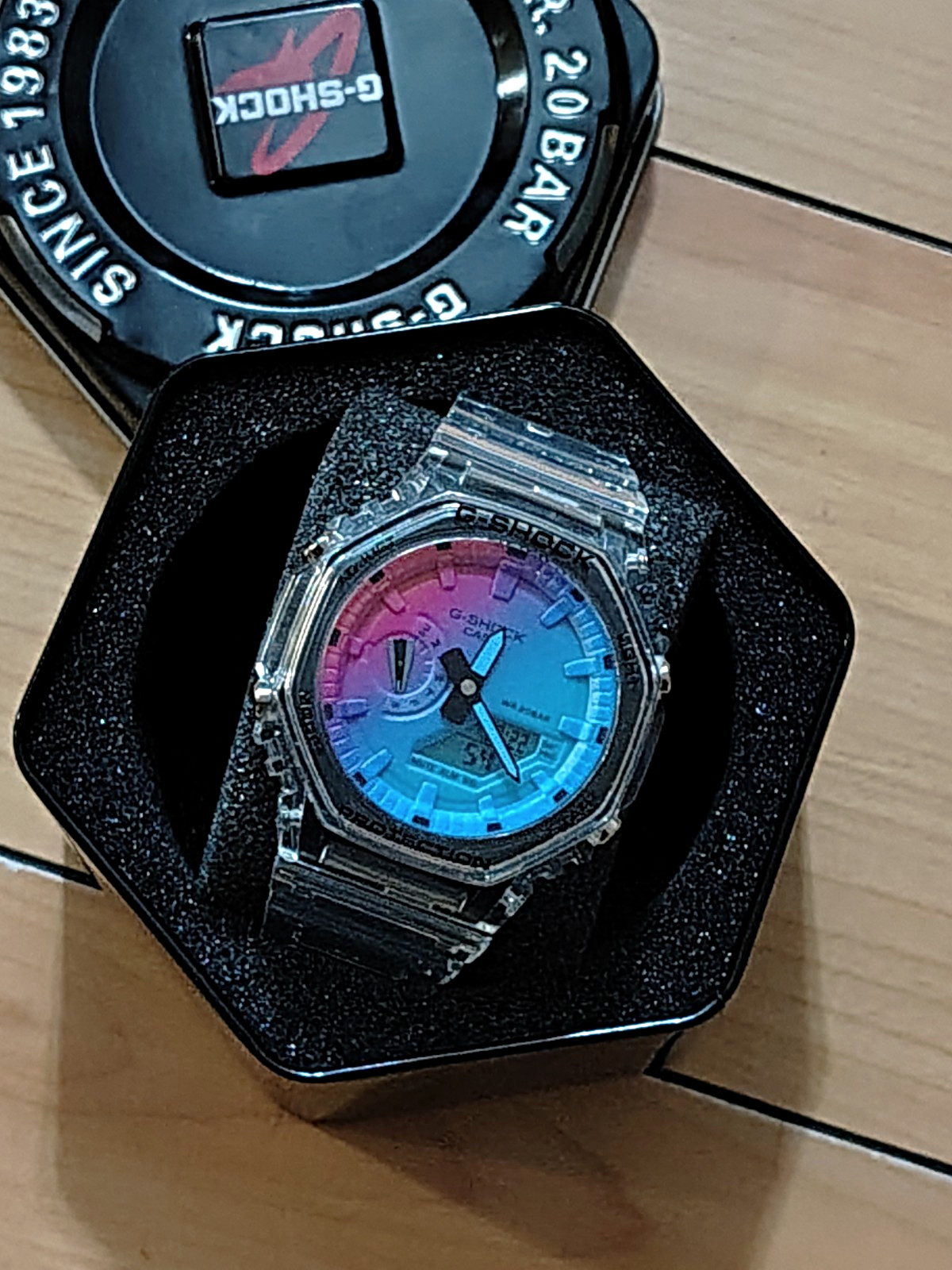Casio G-SHOCK Analog-Digital Clear Resin Watch 200m Shock Resistant