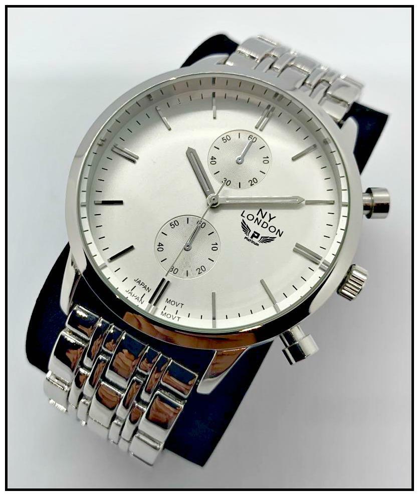 Men’s CLASSY ELEGANT DIVER Round Silver LUXURY Designer Fashion WRIST WATCH 47mm