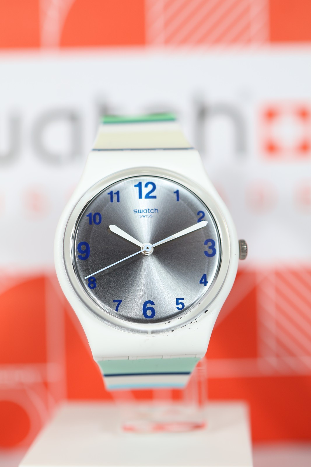 New Limited Swiss Swatch GW189 Marinai 18 Gents 34mm Blue Green Nautical Summer