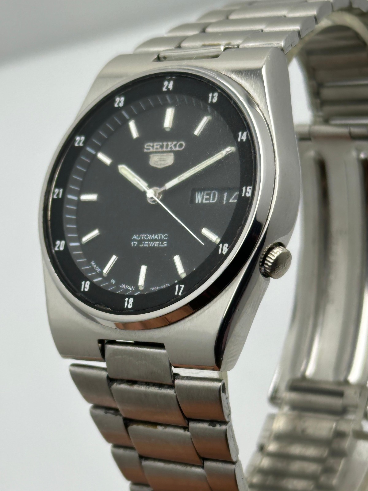 Seiko 5 Automatic 7009-3161 Railway Time Day/Date Vintage Men’s Wrist Watch
