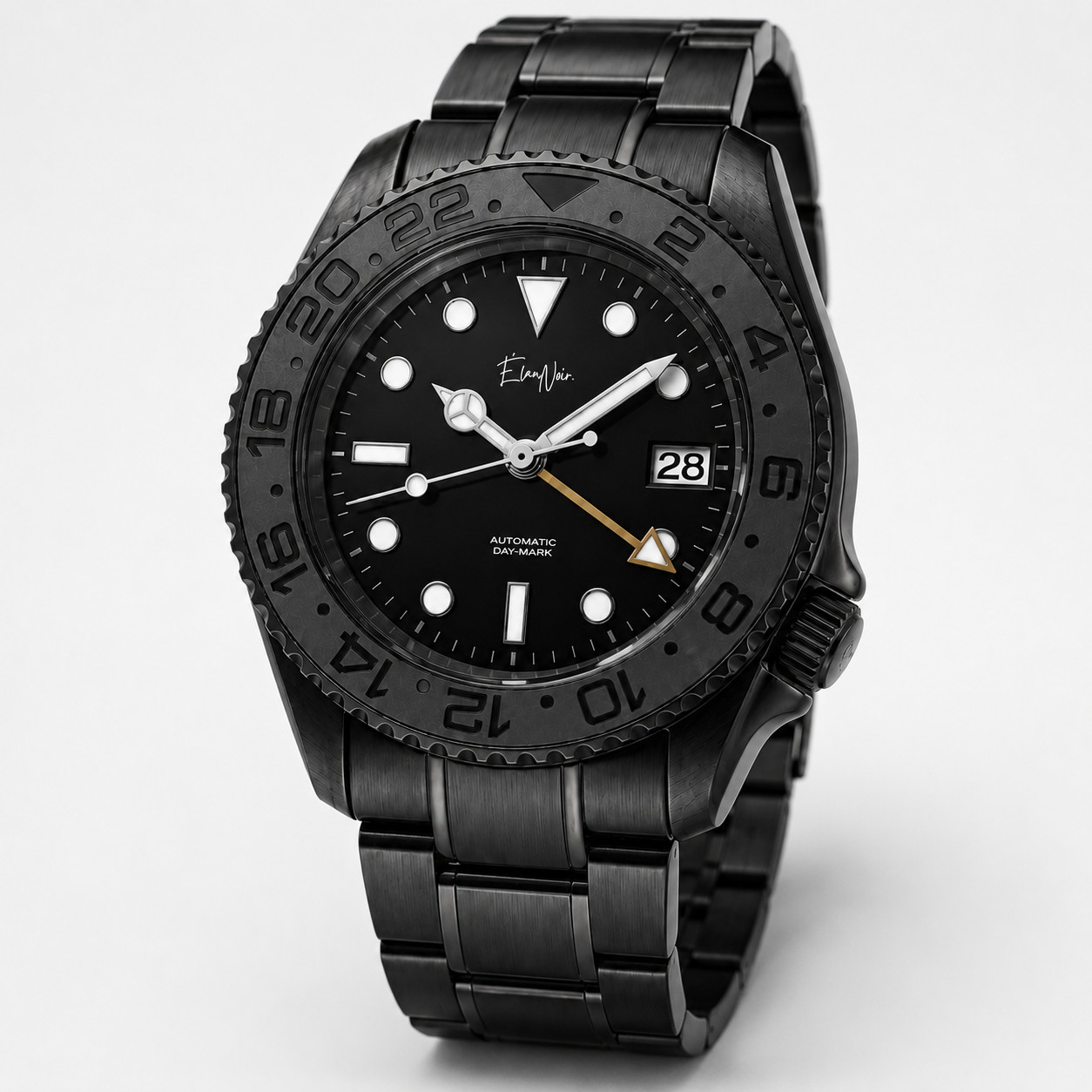 Élan Noir Automatic Day Date BLACK OUT/GOLD – 1 OF 1 CUSTOM WATCH EXTRELY RARE