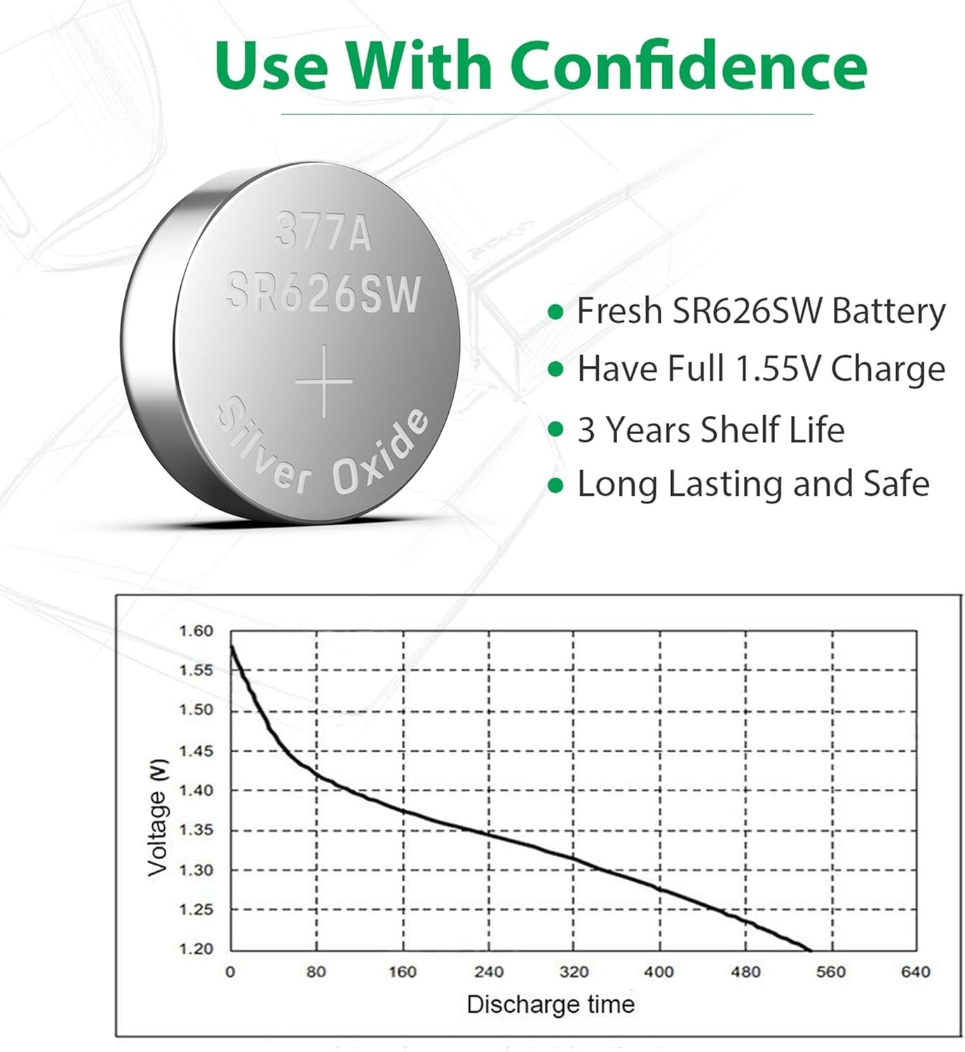 10 PCS 377 Button Cell Batteries – Leak-Proof & Compatible with Various Gadgets