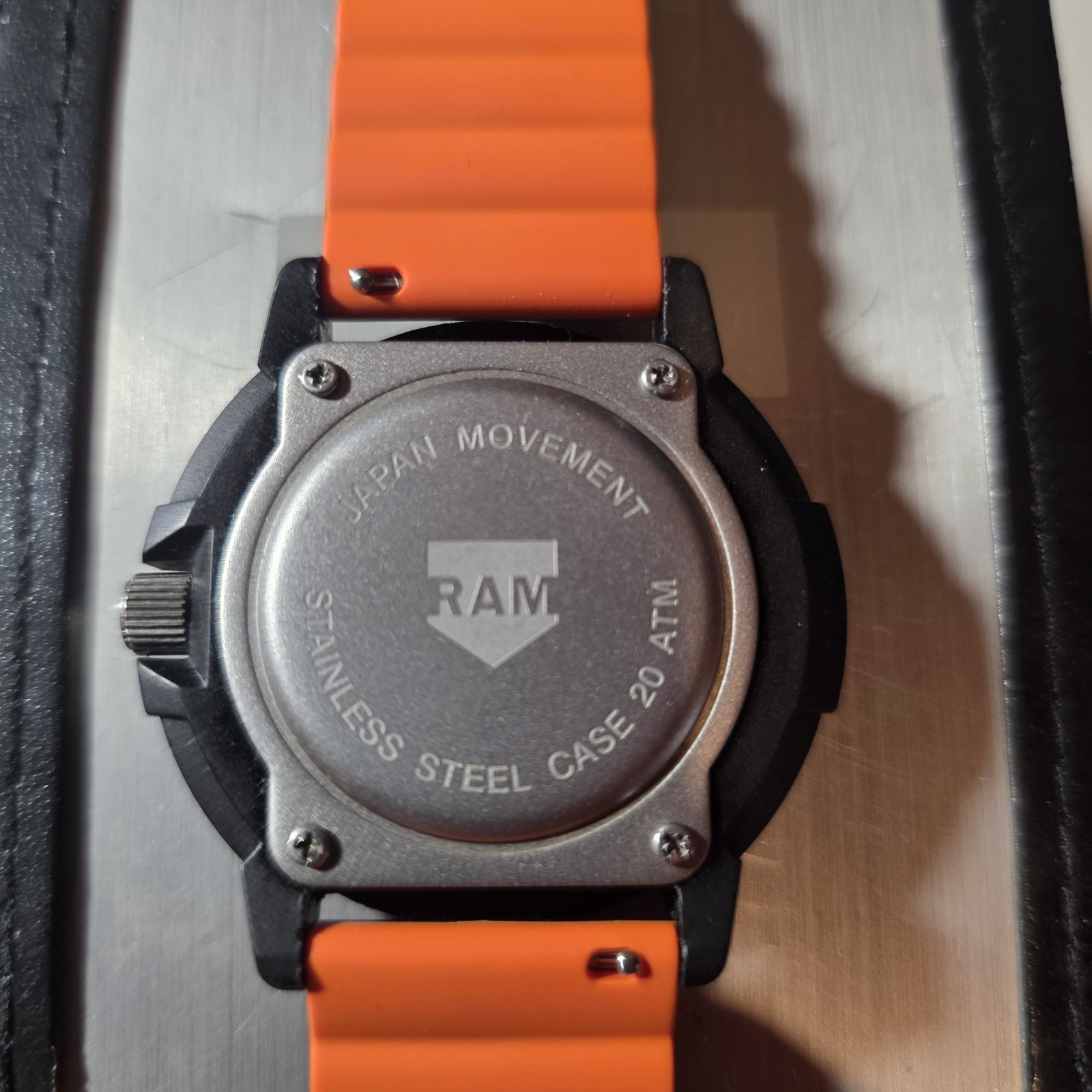 RAM Diver Quartz Watch Black Dial Date 24-Hour, 20 ATM, Unidirectional Bezel